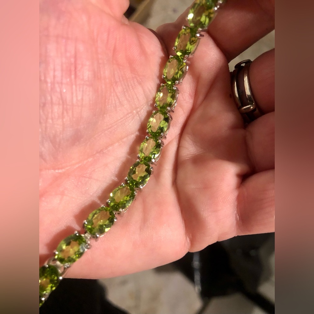 Silver stamped Peridot Bracelet!